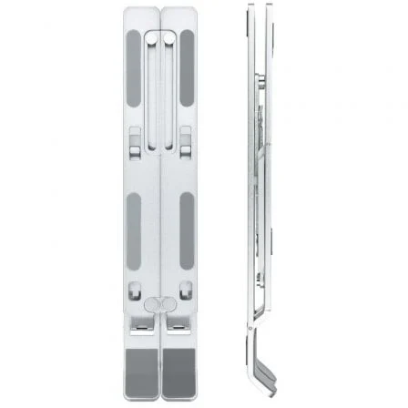 Tooq Soporte Elevador de Aluminio Plegable para Portátiles de 11-15 Pulgadas, Plata
